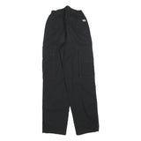DICKIES Womens Black Relaxed Cargo Trousers W22 L28 Casual Cotton Blend Zip