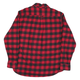 JACHS Mens Red & Black Check Shirt M Cotton Blend Casual Button Up