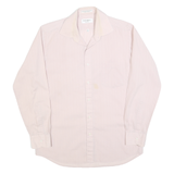 YVES SAINT LAURENT Mens Pale Pink Shirt M Button Collar Polyester Blend