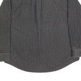 TRADER BAY Mens Grey Check Shirt L Cotton Button Down Long Sleeve Casual