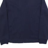Mens Navy & White Blue Plain Zip Jacket M Polyester Blend Casual Retro Style