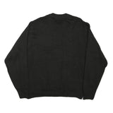 PRONTO UOMO Mens Black Patterned Acrylic Jumper Crew Neck Basic Knit L Casual