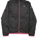 PUMA Womens Black & Pink Zip Hooded Jacket UK 14 Polyester Blend Lightweight