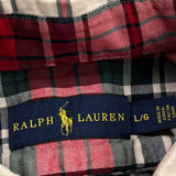 Ralph Lauren Checked Flannel Shirt - Large Red Cotton