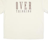 Womens Cream Overthinking Graphic T-Shirt XL Short Sleeve Round Neck Casual Top