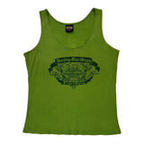 Harley Davidson Graphic Tank Top - Large Green Cotton