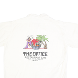 THE OFFICE Mens White XL Plain Cotton Blend Button Shirt Relaxed Fit Short Slee