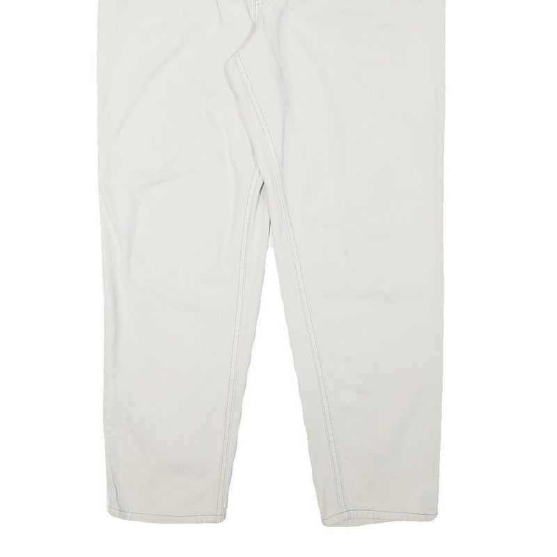 LEVI'S Womens 550 Tapered Relaxed White Denim W36 L30 Cotton Blend Zip Jeans