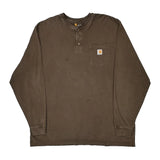 Carhartt Long Sleeve T-Shirt - 2XL Brown Cotton