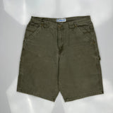 Utility Hip Hop Cargo Shorts - 36W 9L Green Cotton