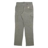CARHARTT Mens Relaxed Zip Cotton Blend Green Trousers W31 L34 Workwear Utility