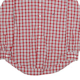 NAUTICA Mens Red & White Check Shirt L Long Sleeve Classic Cotton Button Collar