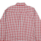 NAUTICA Mens Red & White Check Shirt L Long Sleeve Classic Cotton Button Collar