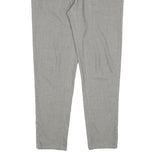 ZARA Mens Slim Grey Cotton Blend Trousers W32 L30 Casual Smart Zip Closure