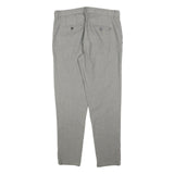 ZARA Mens Slim Grey Cotton Blend Trousers W32 L30 Casual Smart Zip Closure