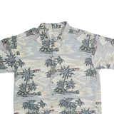 SUMMA Mens Blue & Cream Hawaiian Shirt 2XL Cotton Short Sleeve Summer Holiday