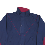 THOMAS E WILSON Mens Blue & Maroon Zip Jacket XL Polyester Blend Plain Casual