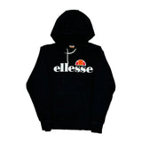 Ellesse Spellout Hoodie - Small Black Cotton