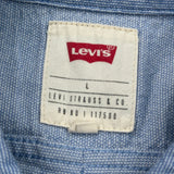 Levis Short Sleeve Shirt - Large Blue Cotton
