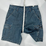 Wrangler Cargo Shorts - 34W 9L Blue Cotton Blend