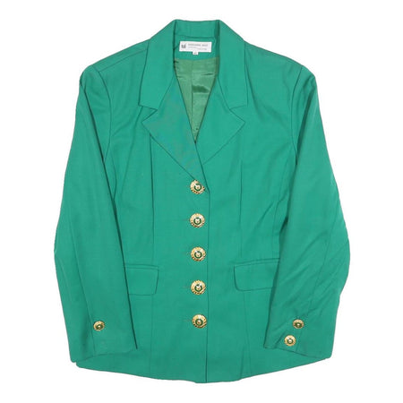 MARIANNA MASI Womens Green Wool Button Jacket M Tailored Plain Elegant Outerwear