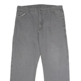 DICKIES Mens Cotton Grey Relaxed Straight Trousers W40 L32 Workwear Durable