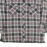 DICKIES Mens Black White & Red Cotton Blend Button Jacket L Plaid Workwear