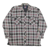 DICKIES Mens Black White & Red Cotton Blend Button Jacket L Plaid Workwear