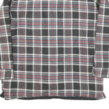 DICKIES Mens Black White & Red Cotton Blend Button Jacket L Plaid Workwear