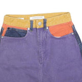 CALVIN KLEIN JEANS Womens Purple Blue Yellow & Orange Denim Mini Cotton Skirt