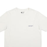 CARHARTT Mens White T-Shirt L Short Sleeve Crew Neck Branded Pocket Logo