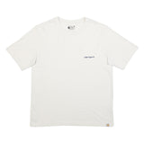 CARHARTT Mens White T-Shirt L Short Sleeve Crew Neck Branded Pocket Logo