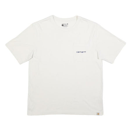 CARHARTT Mens White T-Shirt L Short Sleeve Crew Neck Branded Pocket Logo