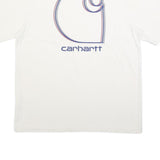 CARHARTT Mens White T-Shirt L Short Sleeve Crew Neck Branded Pocket Logo