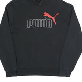PUMA Womens Black Cotton Blend Pullover Hoodie M Logo Print Casual Wear