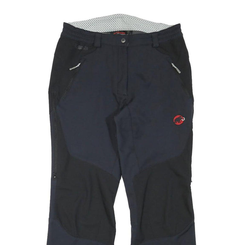 MAMMUT Womens Blue & Black Polyester Blend Relaxed Straight Trousers W30 L29