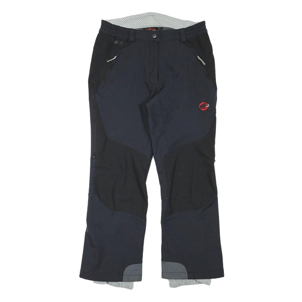 MAMMUT Womens Blue & Black Polyester Blend Relaxed Straight Trousers W30 L29