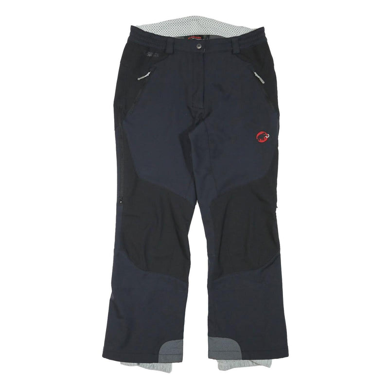 MAMMUT Womens Blue & Black Polyester Blend Relaxed Straight Trousers W30 L29