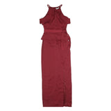 PHASE EIGHT Womens Maroon Sleeveless Maxi Dress Polyester Blend UK 6 Elegant