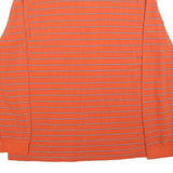 LACOSTE Mens Orange & White Striped Long Sleeve Polo Shirt XL Cotton Blend