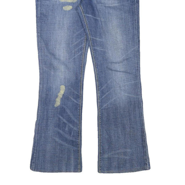 LEVI'S 572 Womens Jeans Blue Regular Straight Denim Medium W32 L30 Distressed