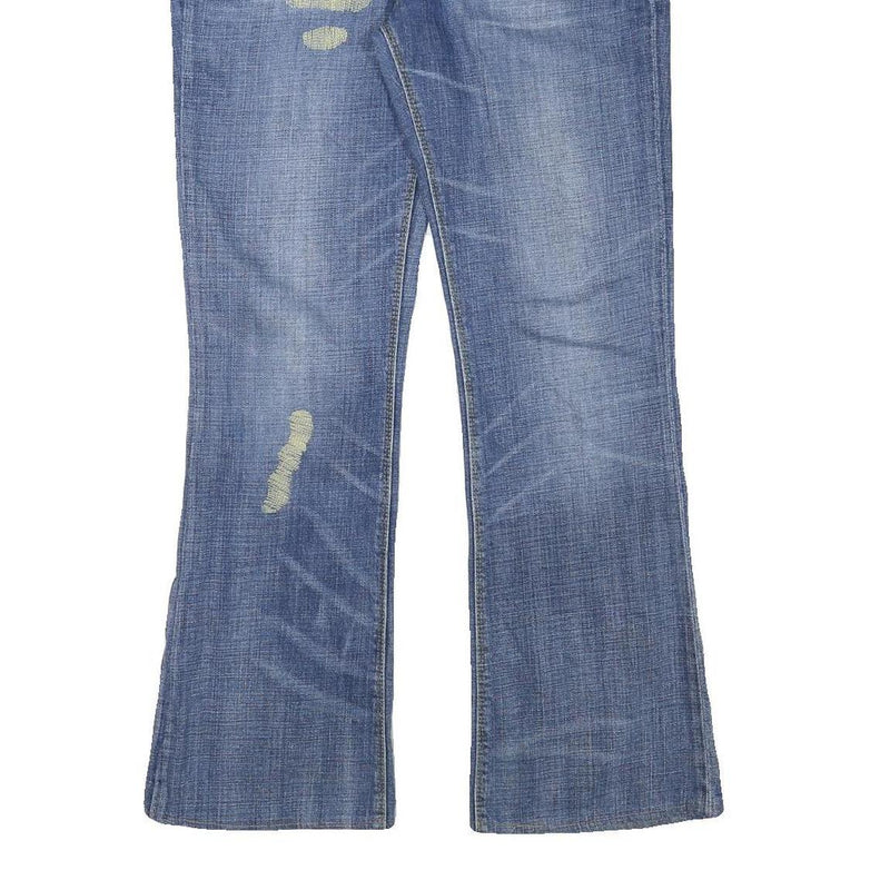 LEVI'S 572 Womens Jeans Blue Regular Straight Denim Medium W32 L30 Distressed