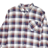 VANS Mens Blue & Maroon Check Shirt L Casual Cotton Blend Long Sleeve