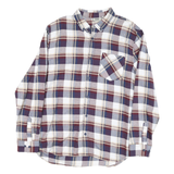 VANS Mens Blue & Maroon Check Shirt L Casual Cotton Blend Long Sleeve