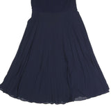 LAUREN RALPH LAUREN Womens Navy Fit & Flare Polyester Sleeveless Midi Dress S