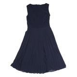 LAUREN RALPH LAUREN Womens Navy Fit & Flare Polyester Sleeveless Midi Dress S