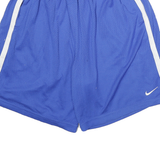 NIKE Mens Blue & White Casual Shorts XL W26 Polyester Blend Mesh Sport