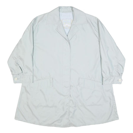 BURBERRY Womens White Jacket XL Button Closure Plain Classic Fit Lightweight