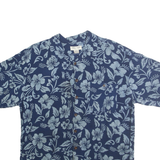 NOMADIC TRADERS Mens Blue Rayon Hawaiian Shirt L Floral Print Casual Summer