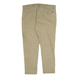 LEVI'S Mens Cotton Beige Regular Fit Straight Leg Trousers W36 L30 Casual Zip